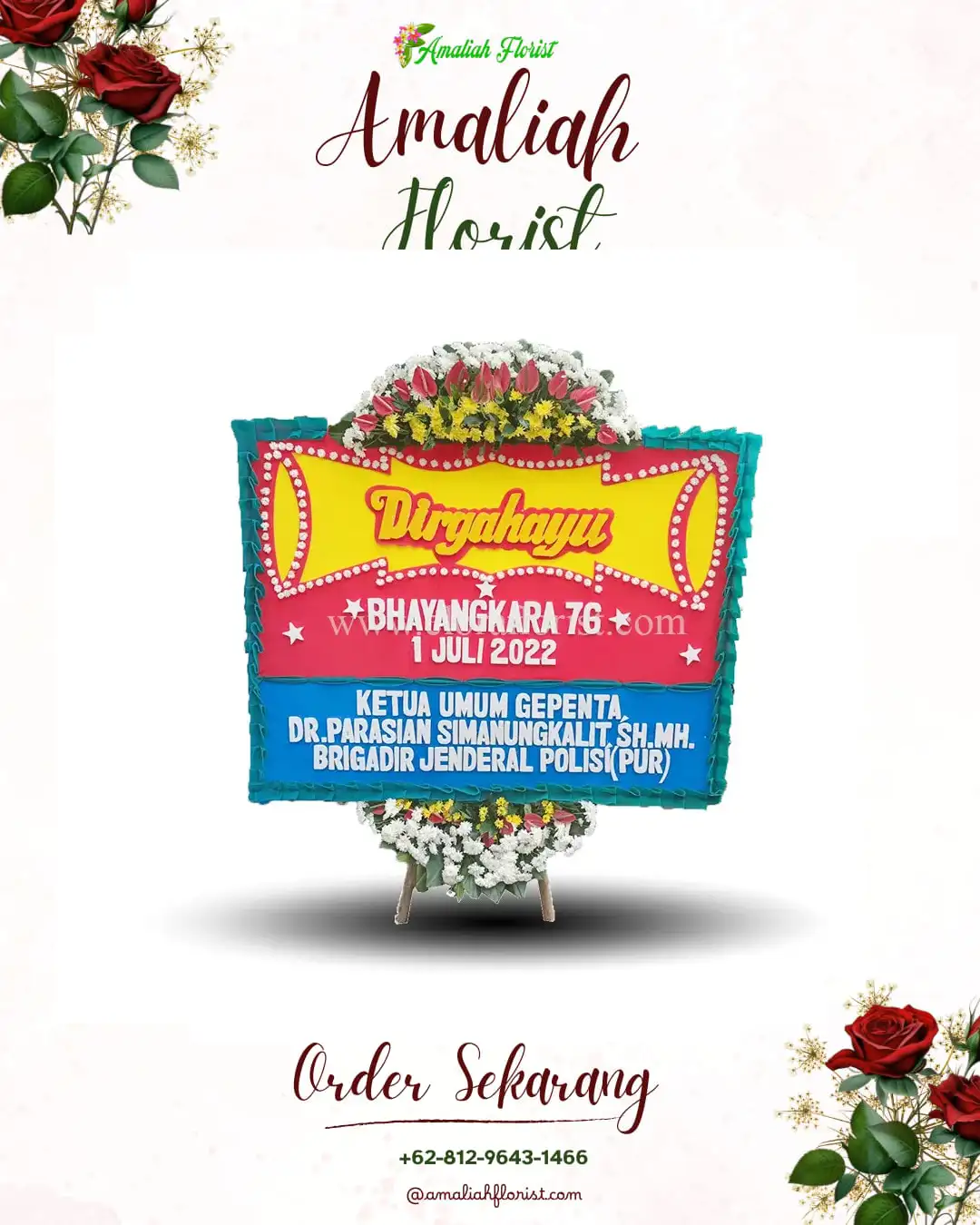 Papan Bunga HUT Ulang Tahun Suka Mulia